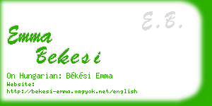 emma bekesi business card