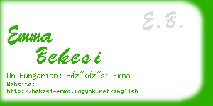 emma bekesi business card